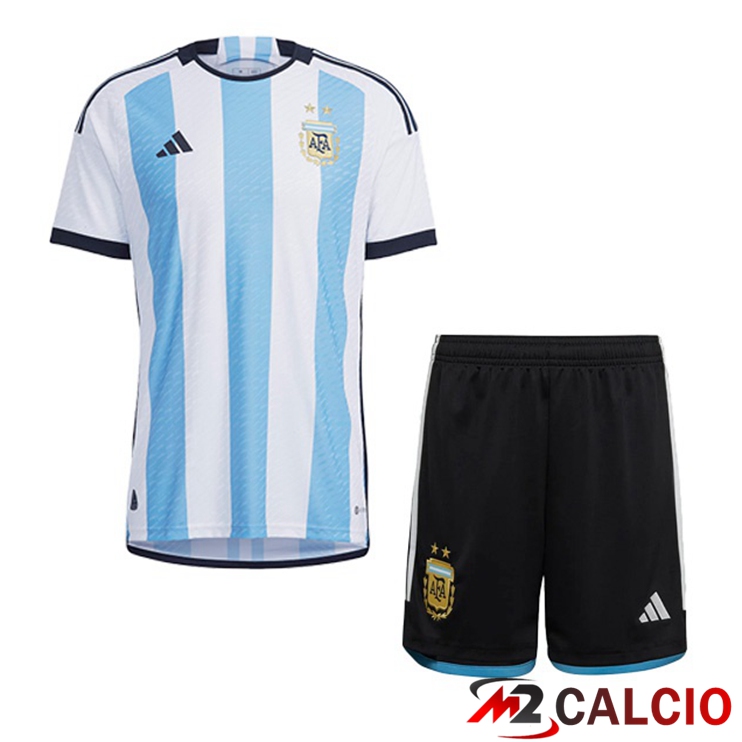 Maglie Calcio Personalizzate,Tute Calcio Squadre,Maglia Nazionale Italiana Calcio | Maglie Calcio Argentina Bambino Prima Blu Bianco Coppa Del Mondo 2022