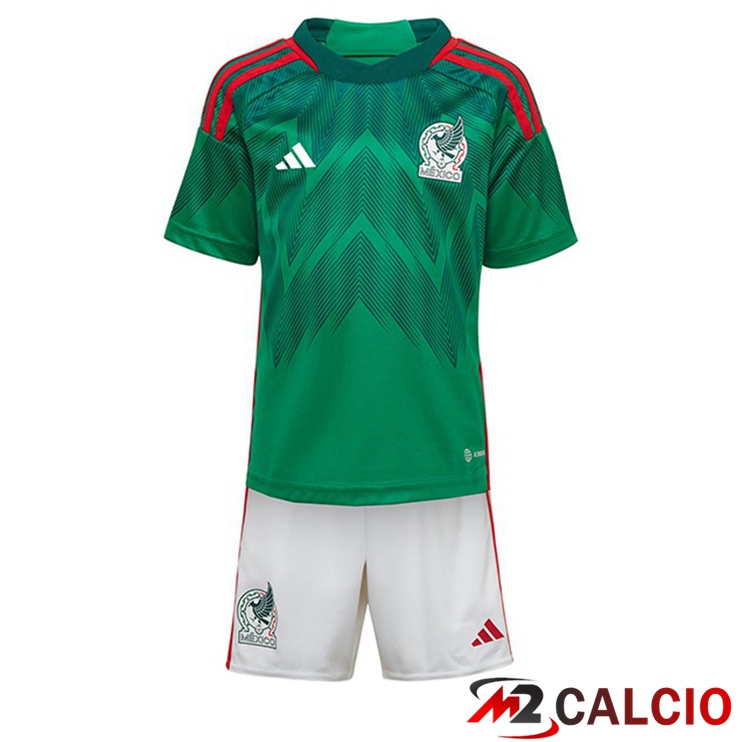 Maglie Calcio Messico Bambino Prima Verde Coppa Del Mondo 2022