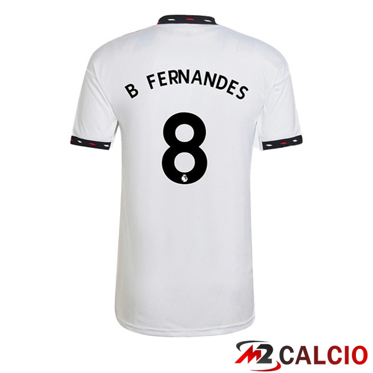 Maglie Calcio Personalizzate,Tute Calcio Squadre,Maglia Nazionale Italiana Calcio | Maglie Calcio Manchester United (B. FERNANDES 8) Seconda Bianco 2022/2023