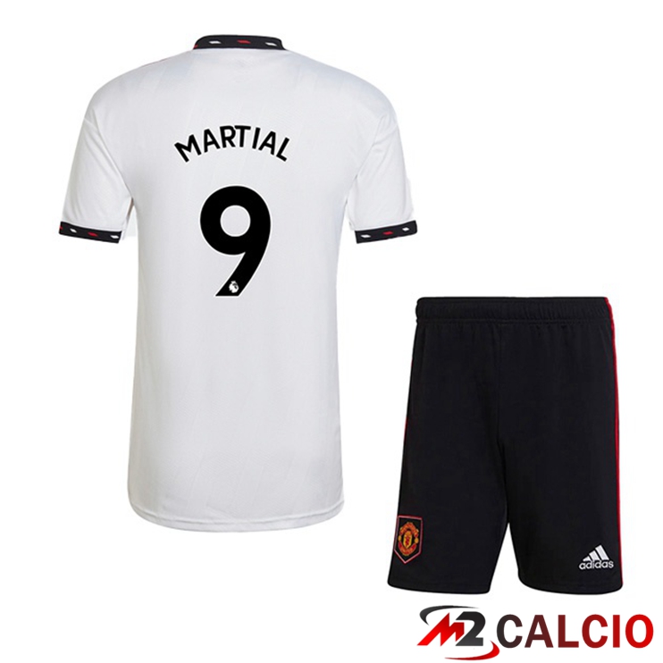 Maglie Calcio Personalizzate,Tute Calcio Squadre,Maglia Nazionale Italiana Calcio | Maglie Calcio Manchester United (MARTIAL 9) Bambino Seconda Bianco 2022/2023