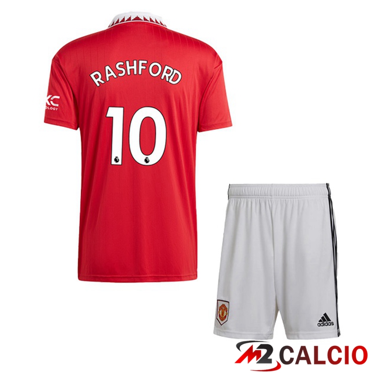 Maglie Calcio Personalizzate,Tute Calcio Squadre,Maglia Nazionale Italiana Calcio | Maglie Calcio Manchester United (RASHFORD 10) Bambino Prima Rosso 2022/2023