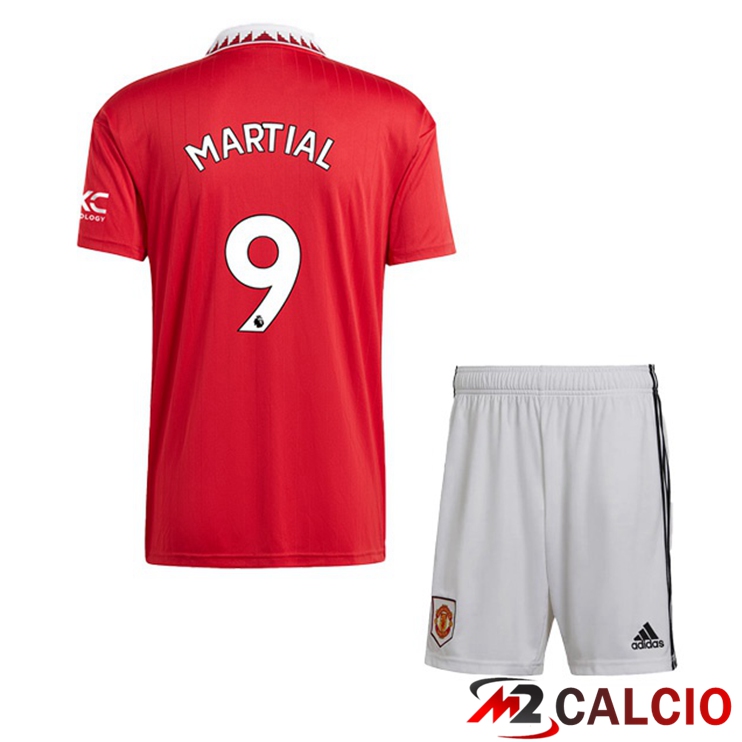 Maglie Calcio Personalizzate,Tute Calcio Squadre,Maglia Nazionale Italiana Calcio | Maglie Calcio Manchester United (MARTIAL 9) Bambino Prima Rosso 2022/2023