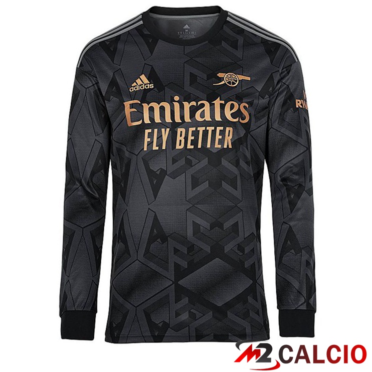 Maglie Calcio Personalizzate,Tute Calcio Squadre,Maglia Nazionale Italiana Calcio | Maglie Calcio Arsenal Seconda Manica Lunga Nero 2022/2023