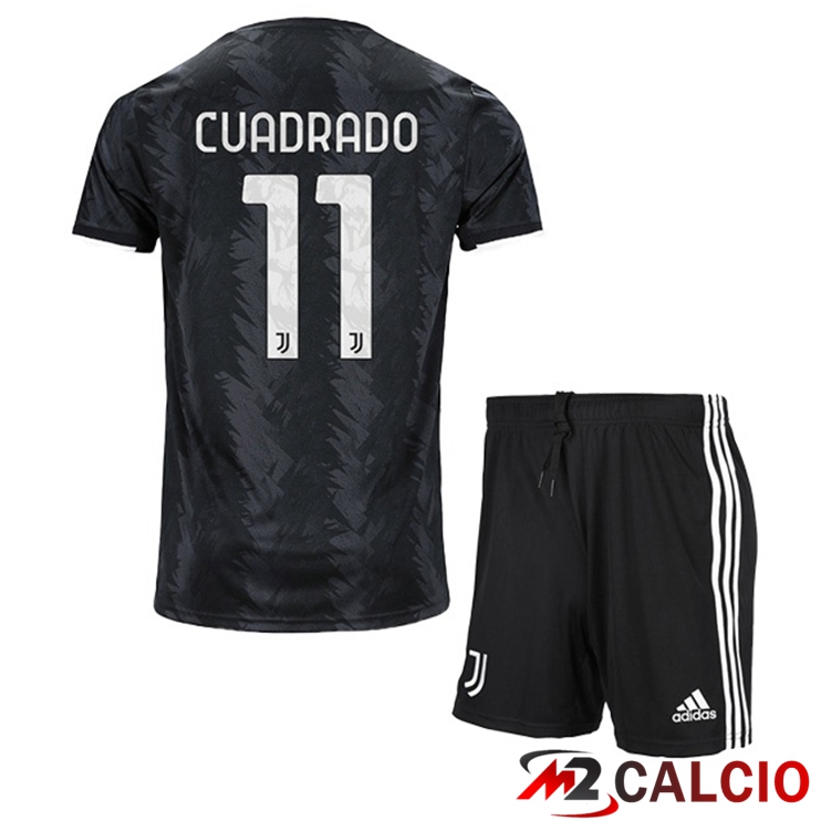 Maglie Calcio Personalizzate,Tute Calcio Squadre,Maglia Nazionale Italiana Calcio | Maglie Calcio Juventus (CUADRADO 11) Bambino Seconda Nero 2022/2023
