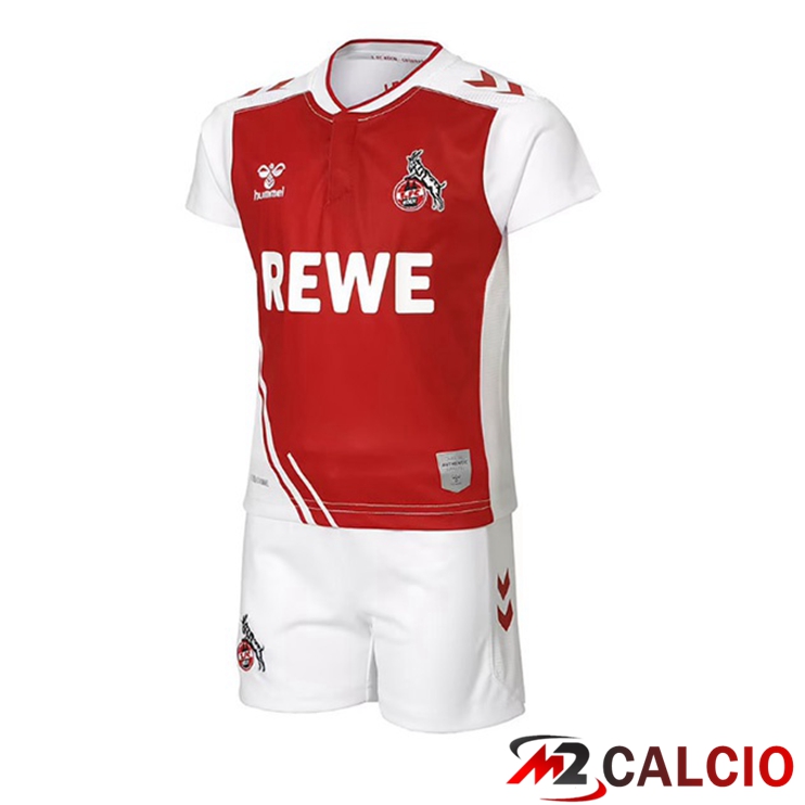 Maglie Calcio Personalizzate,Tute Calcio Squadre,Maglia Nazionale Italiana Calcio | Maglie Calcio FC Koln Bambino Prima Rosso Bianco 2022/2023