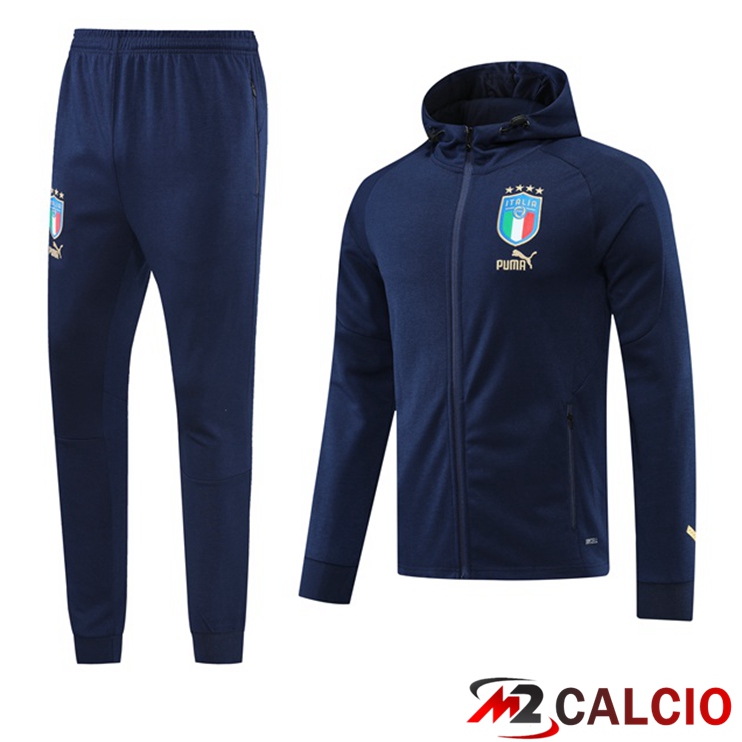 Maglie Calcio Personalizzate,Tute Calcio Squadre,Maglia Nazionale Italiana Calcio | Insieme Giacca Con Cappuccio Tuta Italia Blu Reale 2022/2023