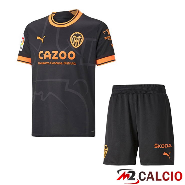 Maglie Calcio Personalizzate,Tute Calcio Squadre,Maglia Nazionale Italiana Calcio | Maglie Calcio Valencia CF Bambino Seconda Nero 2022/2023