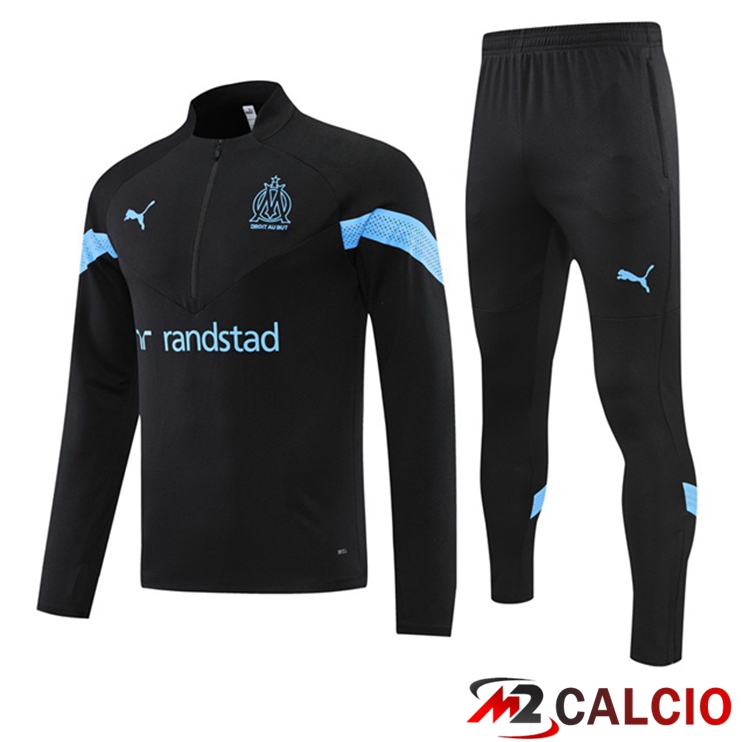Maglie Calcio Personalizzate,Tute Calcio Squadre,Maglia Nazionale Italiana Calcio | Insieme Tuta Calcio Marsiglia OM Nero 2022/2023