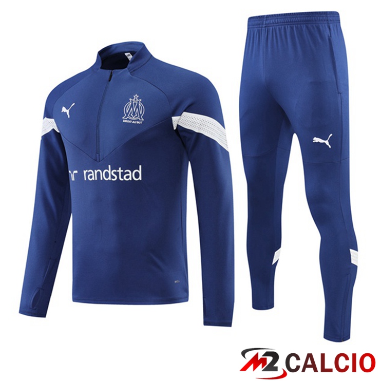 Maglie Calcio Personalizzate,Tute Calcio Squadre,Maglia Nazionale Italiana Calcio | Insieme Tuta Calcio Marsiglia OM Blu Reale 2022/2023