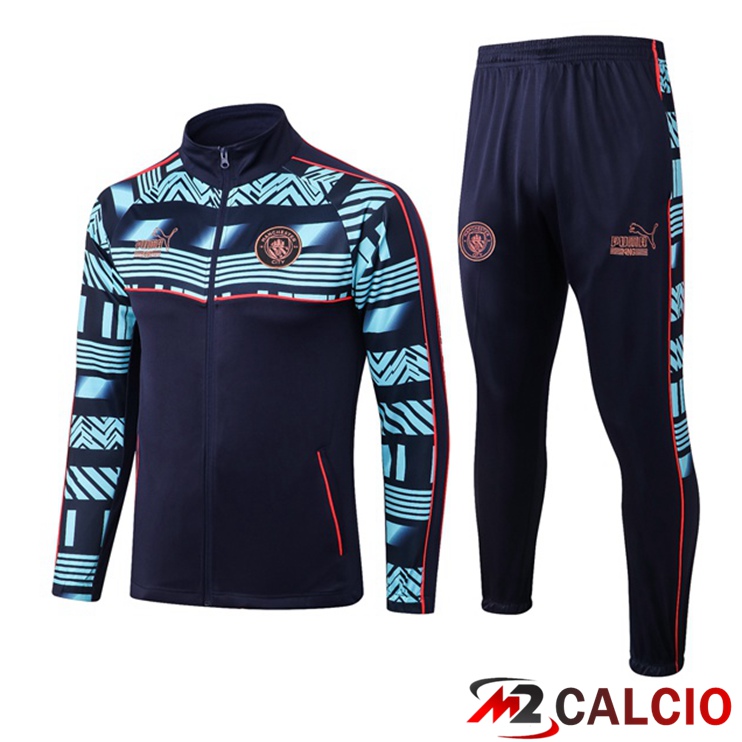 Maglie Calcio Personalizzate,Tute Calcio Squadre,Maglia Nazionale Italiana Calcio | Insieme Tuta Calcio - Giacca Manchester City Blu Reale 2022/2023
