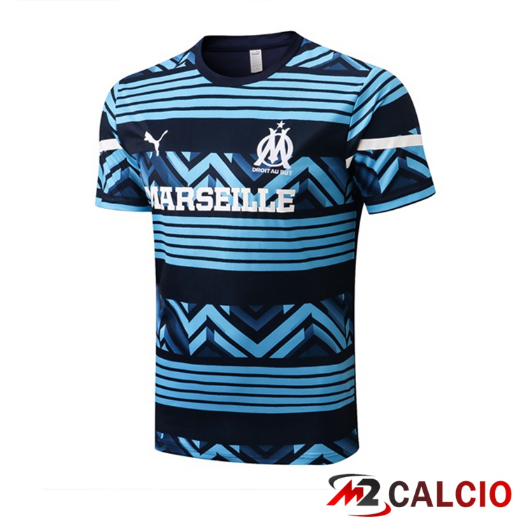 Maglie Calcio Personalizzate,Tute Calcio Squadre,Maglia Nazionale Italiana Calcio | T Shirt Allenamento Marsiglia OM Blu Reale 2022/2023
