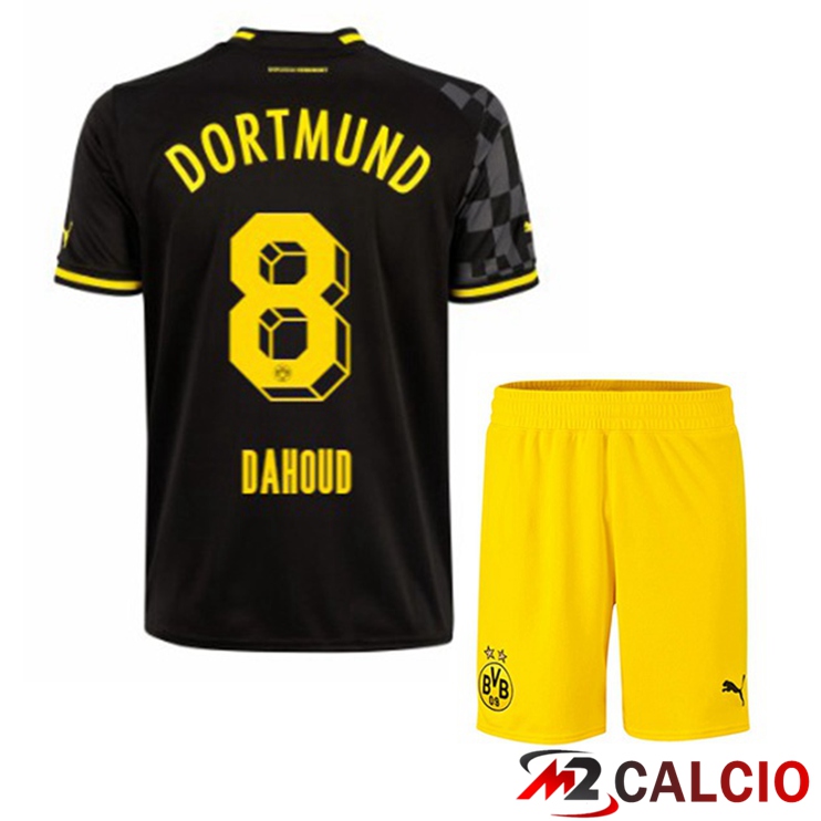 Maglie Calcio Personalizzate,Tute Calcio Squadre,Maglia Nazionale Italiana Calcio | Maglie Calcio Dortmund BVB (Dahoud 8) Bambino Seconda Nero 2022/2023
