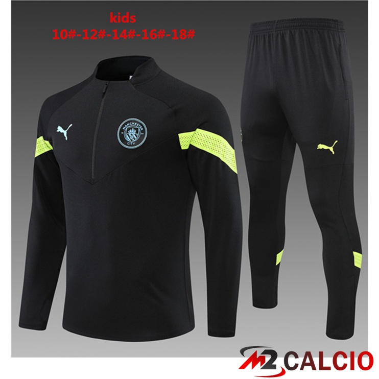 Maglie Calcio Personalizzate,Tute Calcio Squadre,Maglia Nazionale Italiana Calcio | Insieme Tuta Calcio Manchester City Bambino Nero 2022/2023
