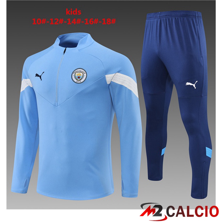 Maglie Calcio Personalizzate,Tute Calcio Squadre,Maglia Nazionale Italiana Calcio | Insieme Tuta Calcio Manchester City Bambino Blu 2022/2023
