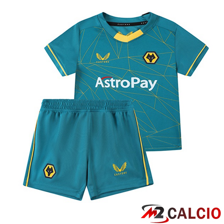 Maglie Calcio Personalizzate,Tute Calcio Squadre,Maglia Nazionale Italiana Calcio | Maglie Calcio Wolves Bambino Seconda Blu 2022/2023