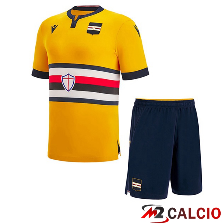 Maglie Calcio Personalizzate,Tute Calcio Squadre,Maglia Nazionale Italiana Calcio | Maglie Calcio UC Sampdoria Bambino Terza Giallo 2022/2023