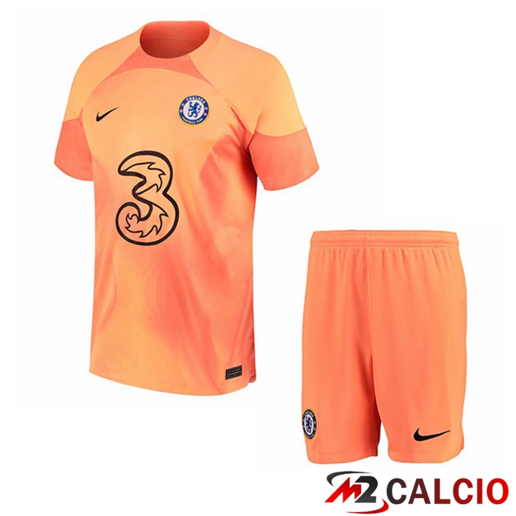 Maglie Calcio Personalizzate,Tute Calcio Squadre,Maglia Nazionale Italiana Calcio | Maglie Calcio FC Chelsea Bambino Portiere Arancia 2022/2023