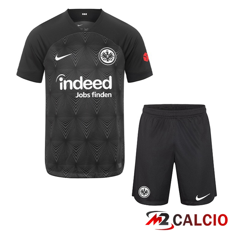 Maglie Calcio Personalizzate,Tute Calcio Squadre,Maglia Nazionale Italiana Calcio | Maglie Calcio Eintracht Frankfurt Bambino Seconda Nero 2022/2023