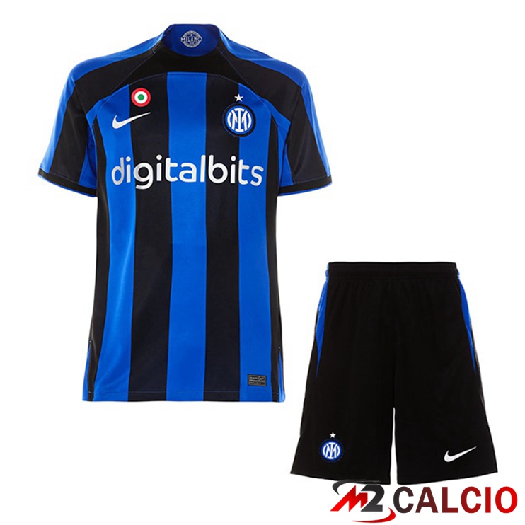 Maglie Calcio Personalizzate,Tute Calcio Squadre,Maglia Nazionale Italiana Calcio | Maglie Calcio Inter Milan Bambino Prima Nero Blu 2022/2023