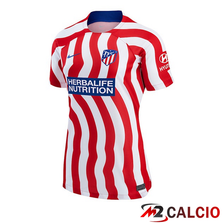 Maglie Calcio Personalizzate,Tute Calcio Squadre,Maglia Nazionale Italiana Calcio | Maglie Calcio Atletico Madrid Donna Prima Rosso 2022/2023