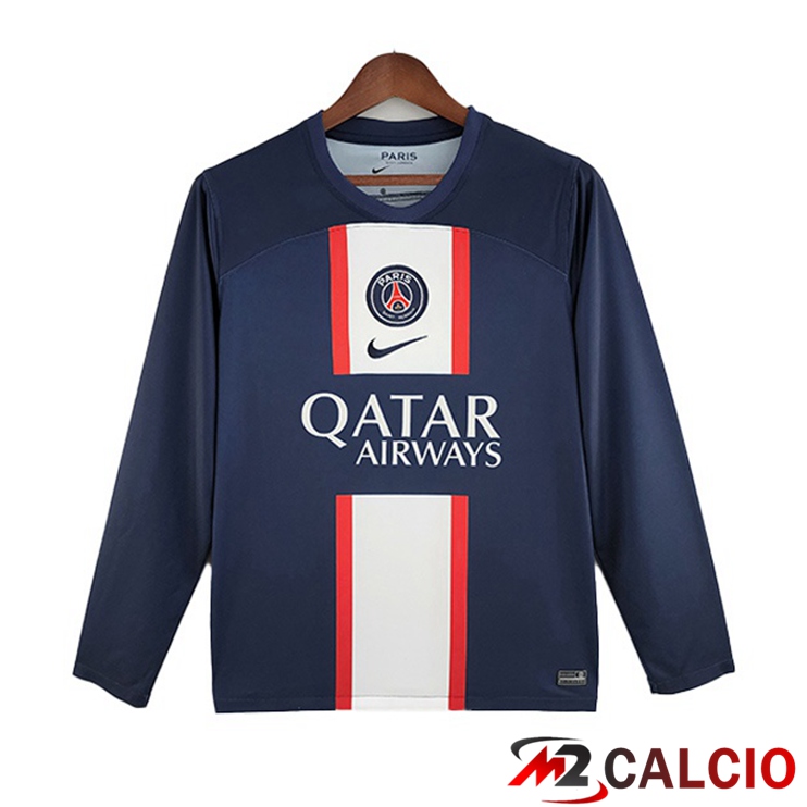 Maglie Calcio Personalizzate,Tute Calcio Squadre,Maglia Nazionale Italiana Calcio | Maglie Calcio Paris PSG Prima Manica Lunga Blu Reale 2022/2023