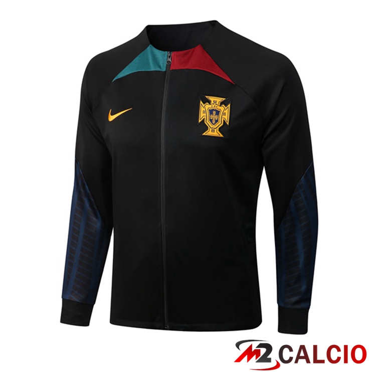 Maglie Calcio Personalizzate,Tute Calcio Squadre,Maglia Nazionale Italiana Calcio | Giacca Calcio Portogallo Nero 2022/2023