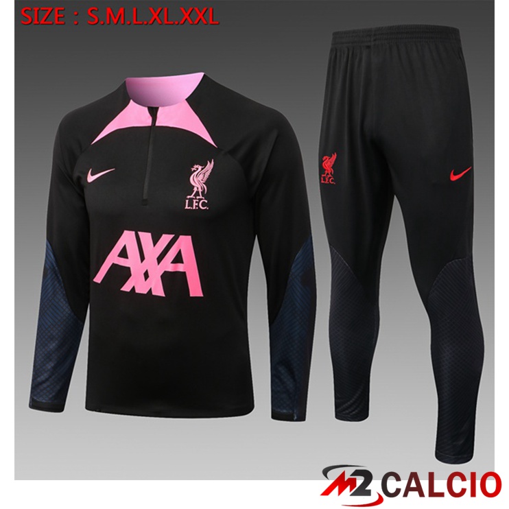 Maglie Calcio Personalizzate,Tute Calcio Squadre,Maglia Nazionale Italiana Calcio | Insieme Tuta Calcio FC Liverpool Bambino Nero 2022/2023