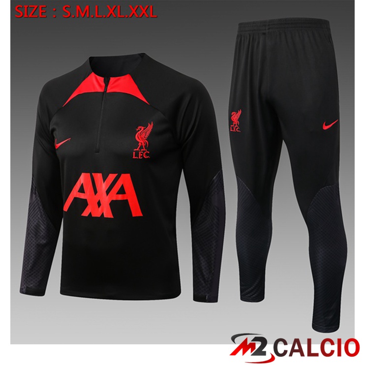 Maglie Calcio Personalizzate,Tute Calcio Squadre,Maglia Nazionale Italiana Calcio | Insieme Tuta Calcio FC Liverpool Bambino Nero 2022/2023