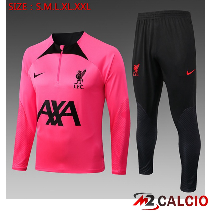 Maglie Calcio Personalizzate,Tute Calcio Squadre,Maglia Nazionale Italiana Calcio | Insieme Tuta Calcio FC Liverpool Bambino Rosa 2022/2023