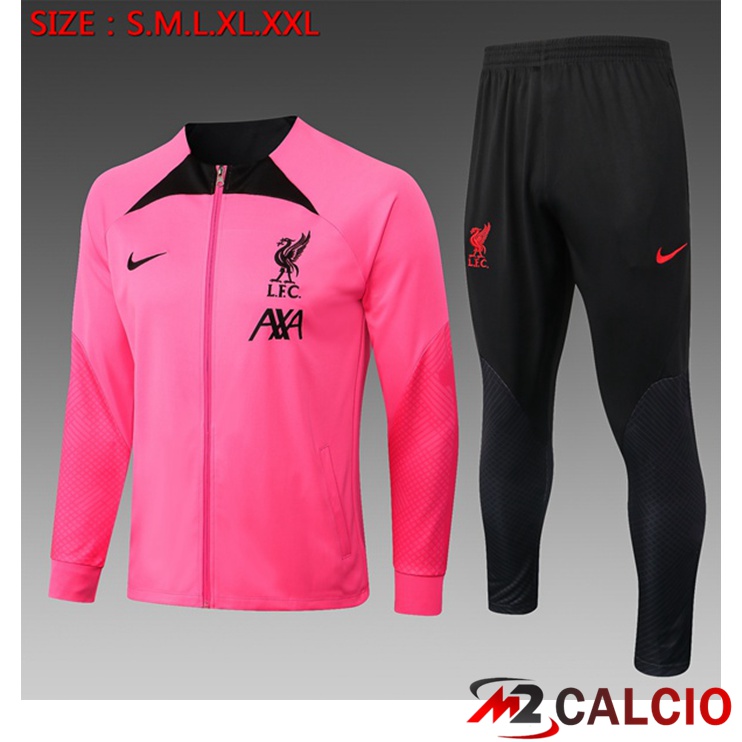 Maglie Calcio Personalizzate,Tute Calcio Squadre,Maglia Nazionale Italiana Calcio | Insieme Tuta Calcio - Giacca FC Liverpool Bambino Rosa 2022/2023
