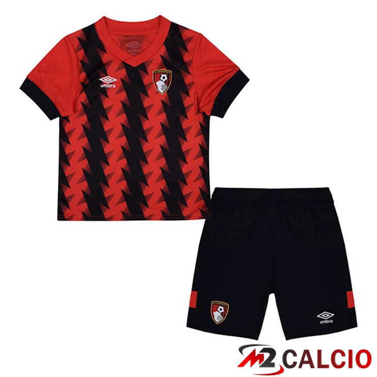 Maglie Calcio Personalizzate,Tute Calcio Squadre,Maglia Nazionale Italiana Calcio | Maglie Calcio AFC Bournemouth Bambino Prima Rosso Nero 2022/2023