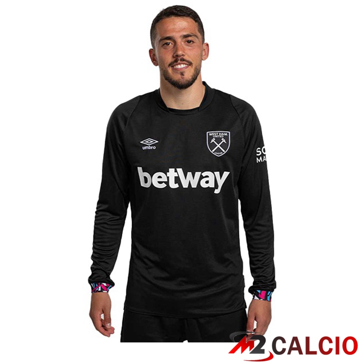 Maglie Calcio Personalizzate,Tute Calcio Squadre,Maglia Nazionale Italiana Calcio | Maglie Calcio West Ham Seconda Manica Lunga Nero 2022/2023