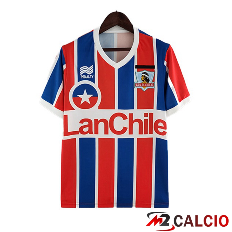 Maglie Calcio Personalizzate,Tute Calcio Squadre,Maglia Nazionale Italiana Calcio | Maglie Calcio Colo-Colo Retro Seconda Blu Rosso 1986