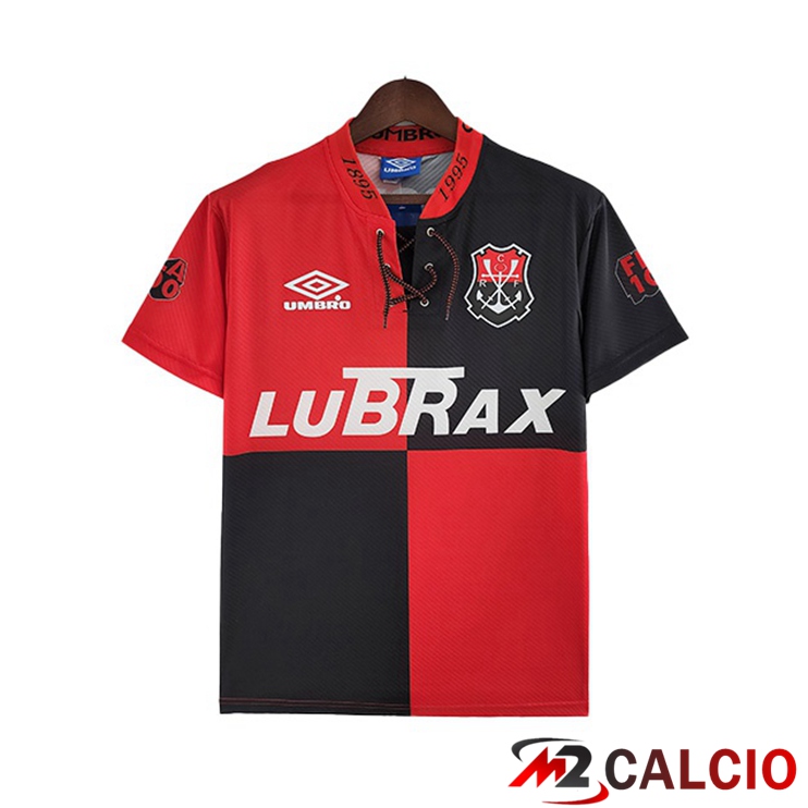Maglie Calcio Personalizzate,Tute Calcio Squadre,Maglia Nazionale Italiana Calcio | Maglie Calcio Flamengo Retro Edizione del 100° anniversario Rosso Nero 1994