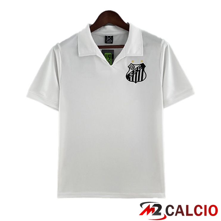 Maglie Calcio Personalizzate,Tute Calcio Squadre,Maglia Nazionale Italiana Calcio | Maglie Calcio Santos FC Retro Prima Bianco 1970