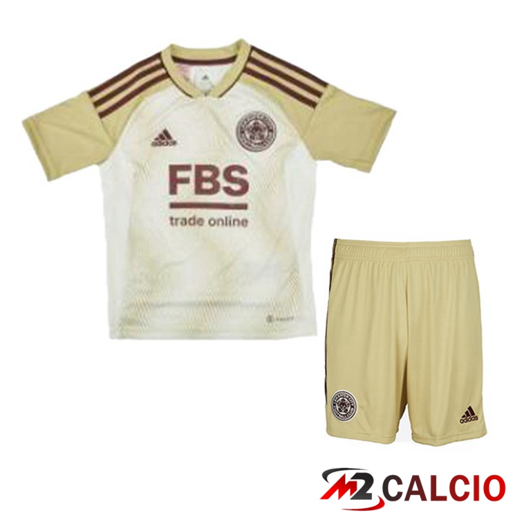 Maglie Calcio Personalizzate,Tute Calcio Squadre,Maglia Nazionale Italiana Calcio | Maglie Calcio Leicester City Bambino Terza Bianco Giallo 2022/2023