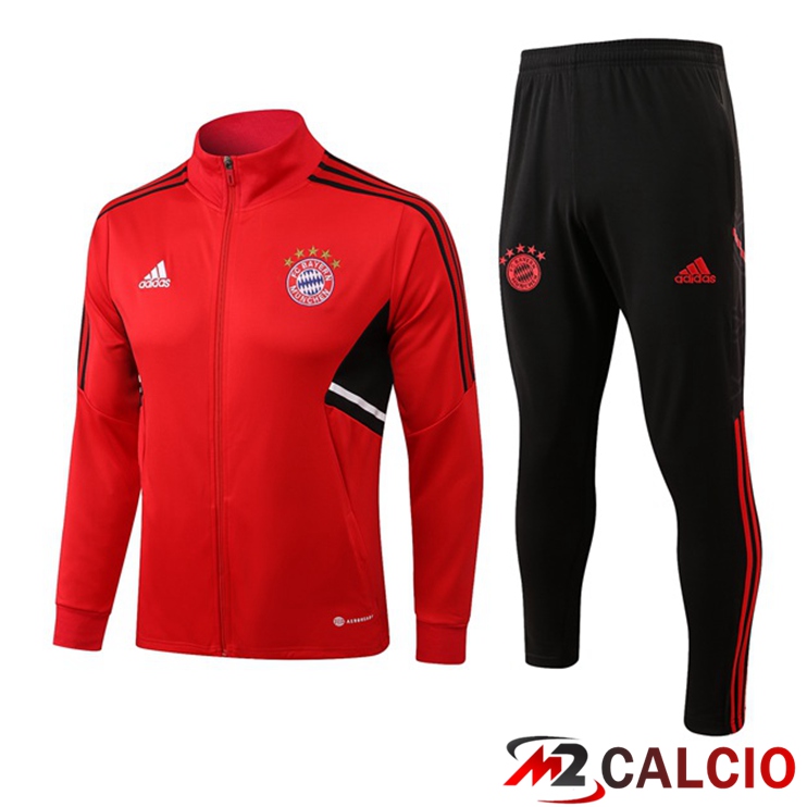 Maglie Calcio Personalizzate,Tute Calcio Squadre,Maglia Nazionale Italiana Calcio | Insieme Tuta Calcio - Giacca Bayern Monaco Rosso 2022/2023