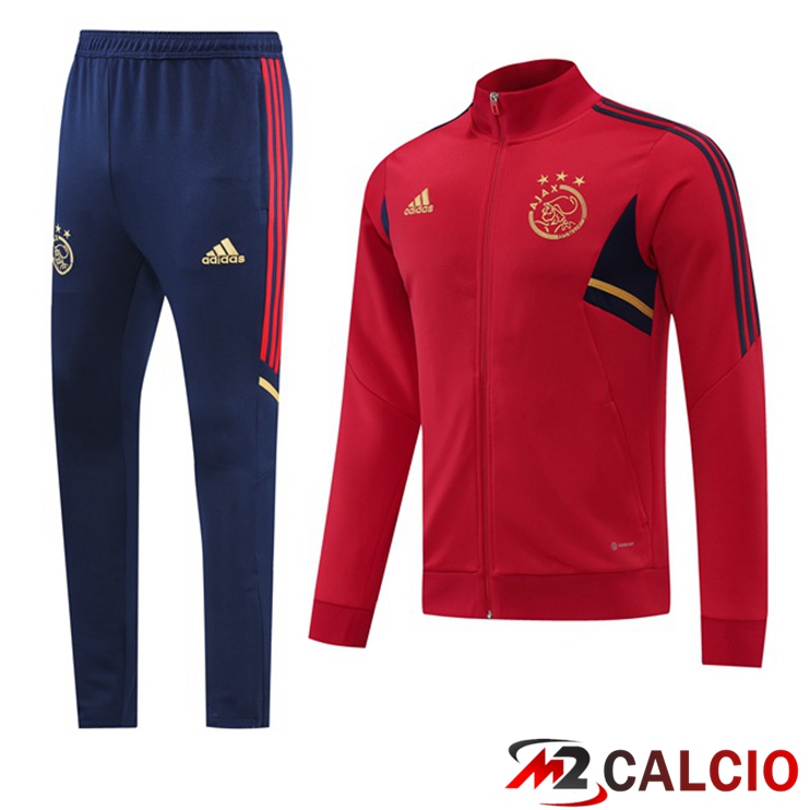 Maglie Calcio Personalizzate,Tute Calcio Squadre,Maglia Nazionale Italiana Calcio | Insieme Tuta Calcio - Giacca Afc Ajax Rosso 2022/2023