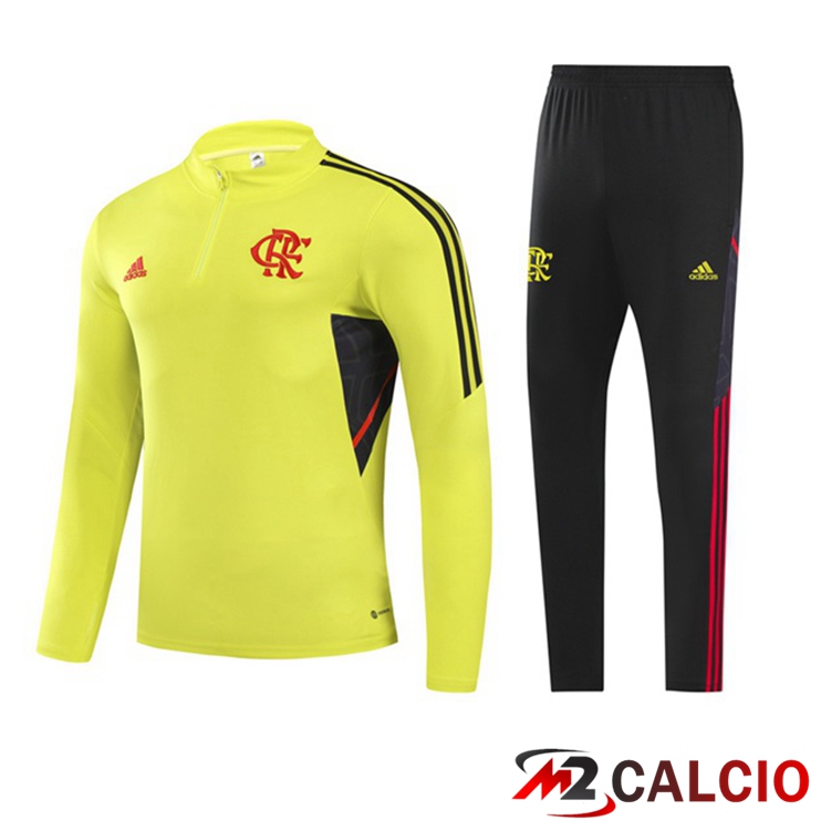 Maglie Calcio Personalizzate,Tute Calcio Squadre,Maglia Nazionale Italiana Calcio | Insieme Tuta Calcio Flamengo Giallo 2022/2023