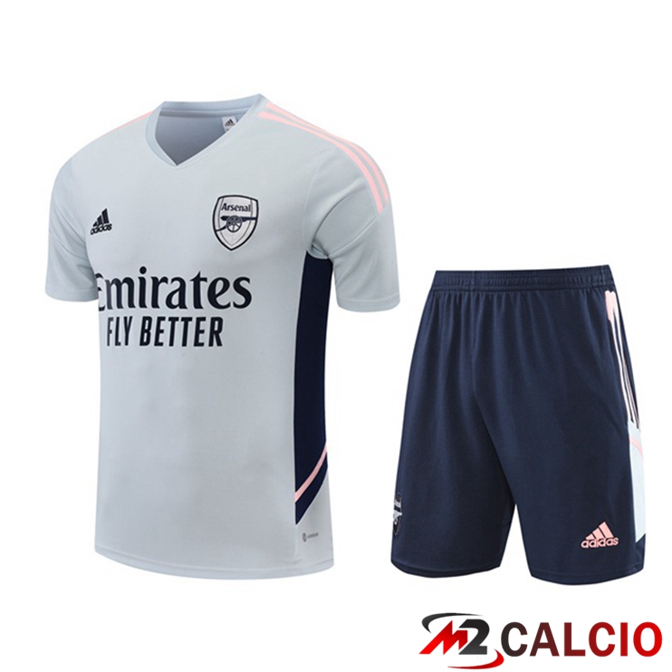 Maglie Calcio Personalizzate,Tute Calcio Squadre,Maglia Nazionale Italiana Calcio | T Shirt Allenamento Arsenal + Pantaloncini Bianco 2022/2023