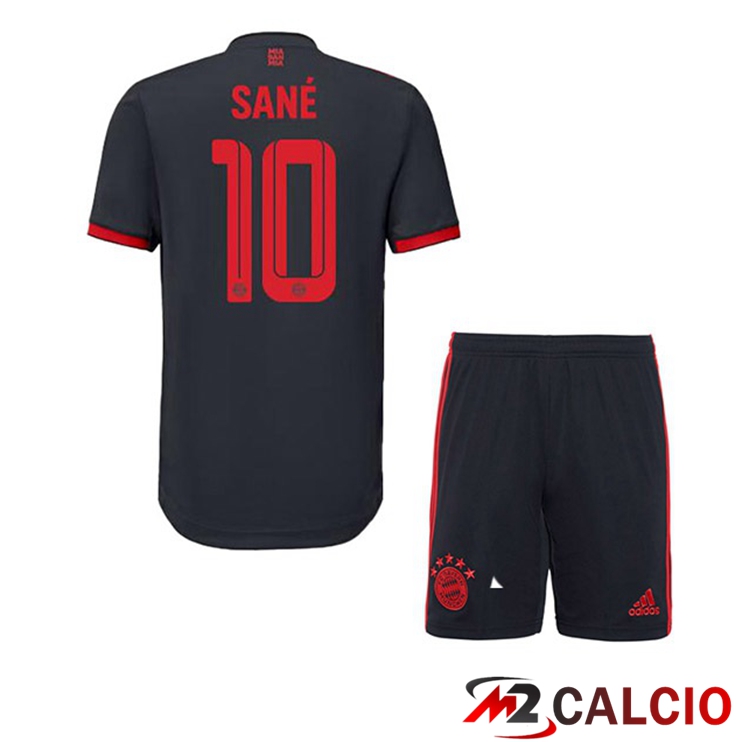 Maglie Calcio Personalizzate,Tute Calcio Squadre,Maglia Nazionale Italiana Calcio | Maglie Calcio Bayern Monaco (Sané 10) Bambino Terza Nero 2022/2023