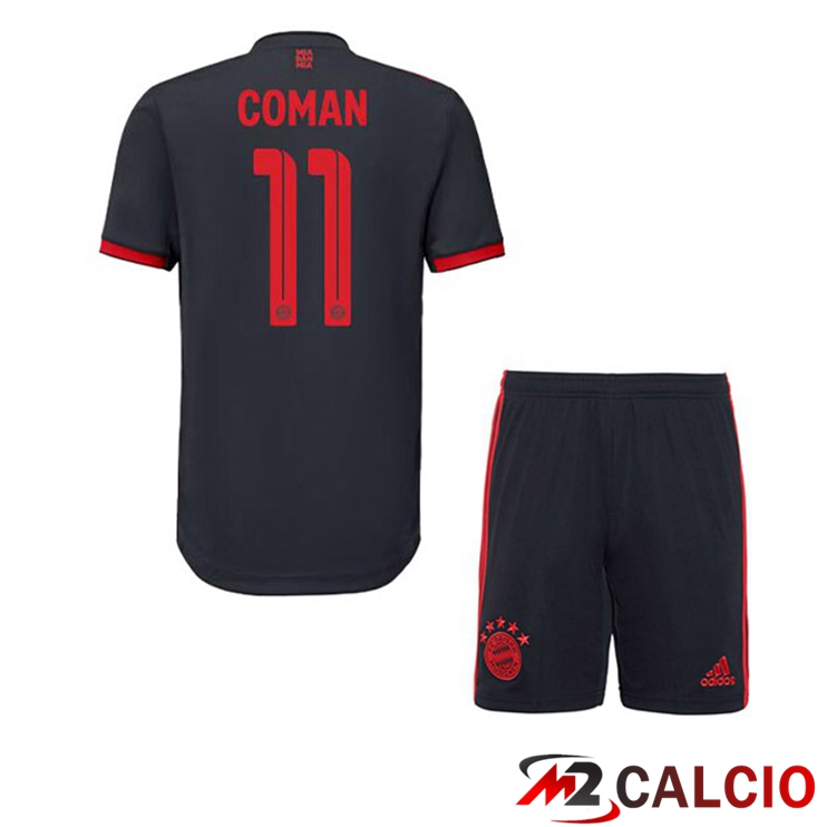 Maglie Calcio Personalizzate,Tute Calcio Squadre,Maglia Nazionale Italiana Calcio | Maglie Calcio Bayern Monaco (Coman 11) Bambino Terza Nero 2022/2023