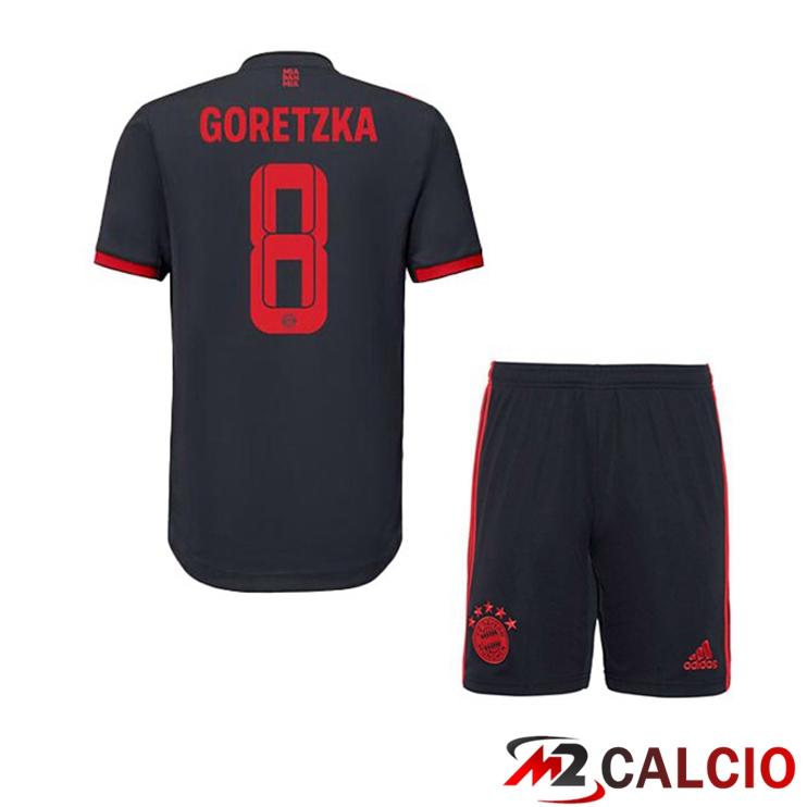 Maglie Calcio Personalizzate,Tute Calcio Squadre,Maglia Nazionale Italiana Calcio | Maglie Calcio Bayern Monaco (Goretzka 8) Bambino Terza Nero 2022/2023