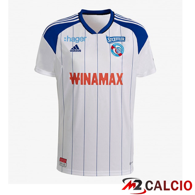 Maglie Calcio Personalizzate,Tute Calcio Squadre,Maglia Nazionale Italiana Calcio | Maglie Calcio RC Strasbourg Alsace Seconda Blu Bianco 2022/2023