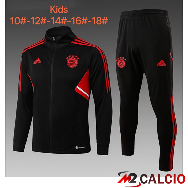 Maglie Calcio Personalizzate,Tute Calcio Squadre,Maglia Nazionale Italiana Calcio | Insieme Tuta Calcio - Giacca Bayern Monaco Bambino Nero 2022/2023