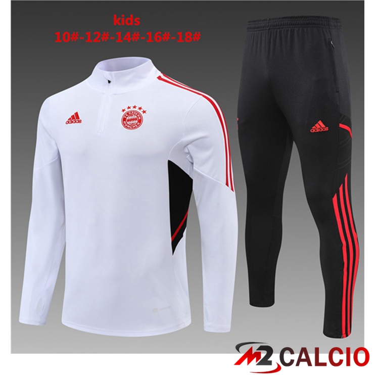 Maglie Calcio Personalizzate,Tute Calcio Squadre,Maglia Nazionale Italiana Calcio | Insieme Tuta Calcio Bayern Monaco Bambino Bianco 2022/2023