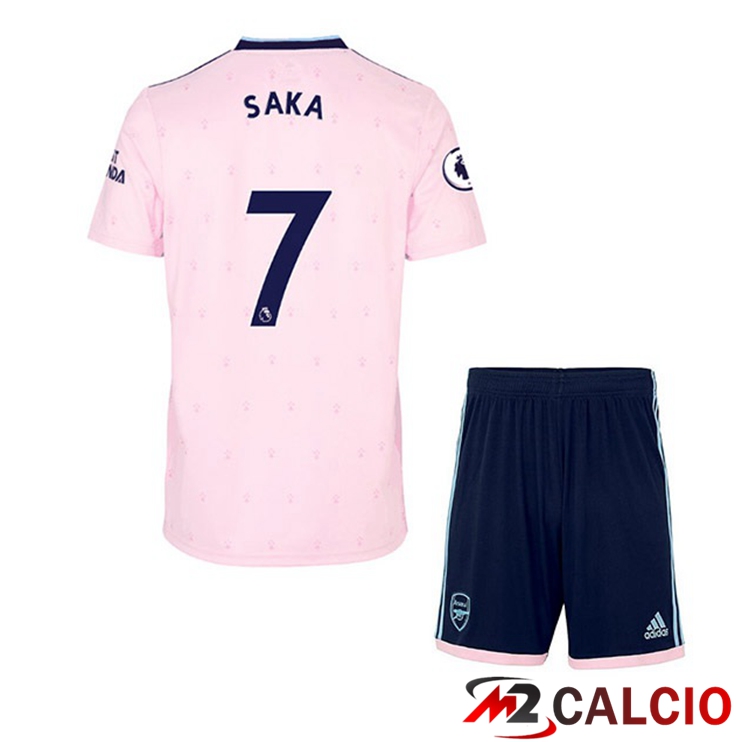 Maglie Calcio Personalizzate,Tute Calcio Squadre,Maglia Nazionale Italiana Calcio | Maglie Calcio Arsenal (SAKA 7) Bambino Seconda Rosa 2022/2023