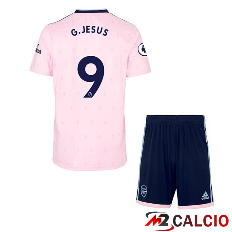 Maglie Calcio Personalizzate,Tute Calcio Squadre,Maglia Nazionale Italiana Calcio | Maglie Calcio Arsenal (G.JESUS 9) Bambino Seconda Rosa 2022/2023