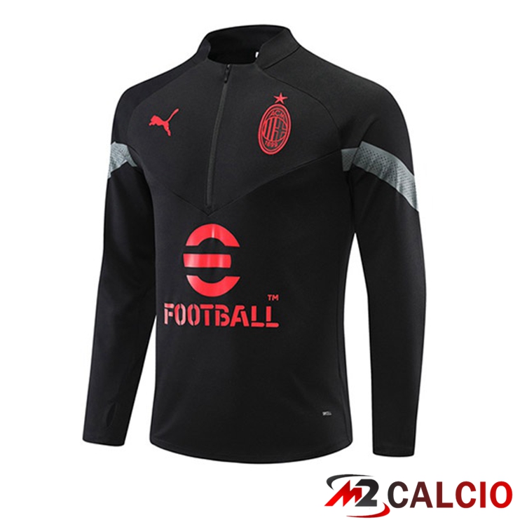 Maglie Calcio Personalizzate,Tute Calcio Squadre,Maglia Nazionale Italiana Calcio | Felpa Allenamento AC Milan Nero 2022/2023