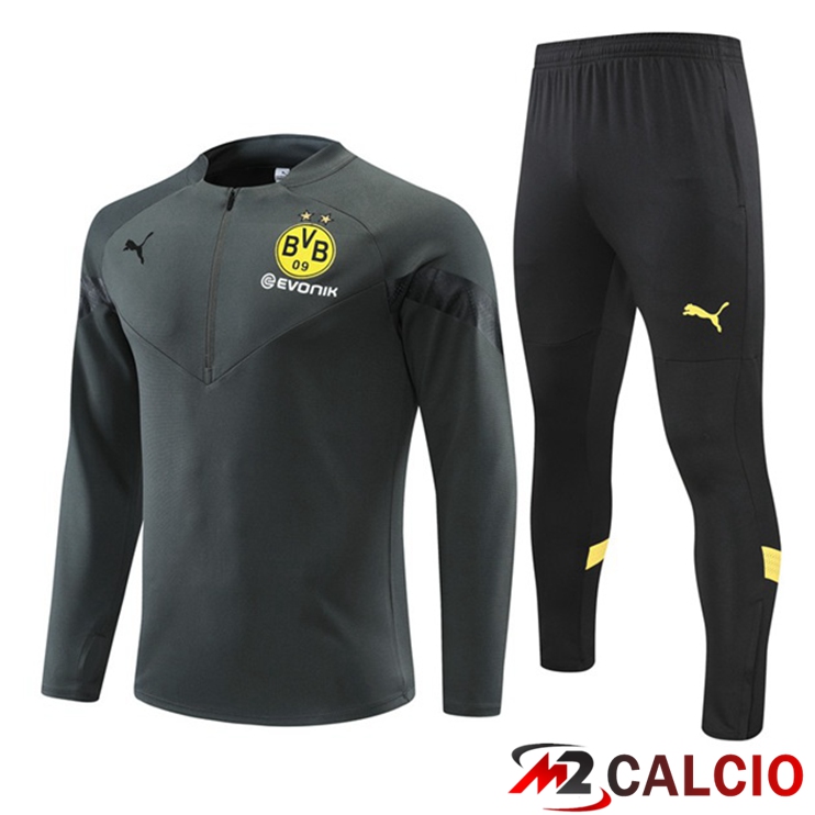 Maglie Calcio Personalizzate,Tute Calcio Squadre,Maglia Nazionale Italiana Calcio | Insieme Tuta Calcio Dortmund BVB Grigio 2022/2023